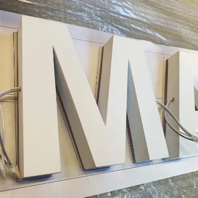 For 3D Luminous LED Acrylic Front Sign Red Outdoor Backlit Logo for Company Building Park IP65 Waterproof Small Size