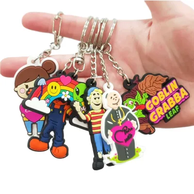 Wholesale Promotional Custom Logo 2D Soft Pvc Silicone Special-shaped Printed Promotional Keychain