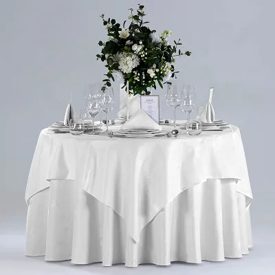 Elegant & Super Soft White Poly-Cotton Tablecloth | Customized for Hotels & Events | Bulk Wholesale Available