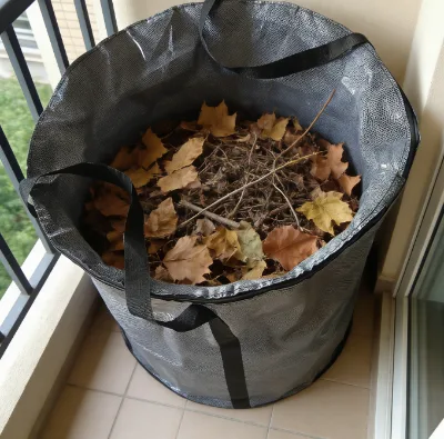 FREEDOM Sturdy Bottom Reinforced 120L Black Zipper Outdoor Debris Sack PP Heavy Duty Landscape Renovation Forest Foliage Removal