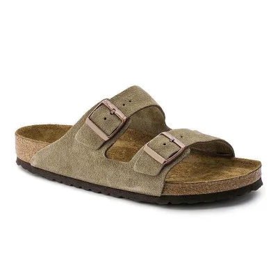2025 Hot Selling High Quality Double Buckle Retro Flat Beach Sandals Luxury Leather Cork Flat Birken Sandals