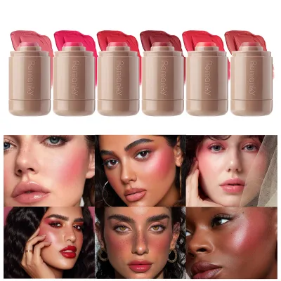 Dual-Use Blush Stick Lip Cream Lasting Mineral Brightening Face Product Long Lasting Waterproof Natural Finished Blush