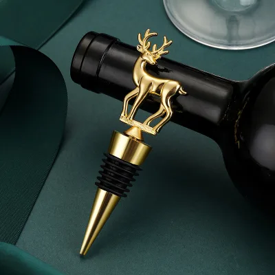 Cross-border Christmas Deer Food-Grade Wine Stopper with Sealing & Preservation for Grape Wine Bottles-Holiday Gift