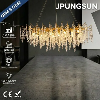 Modern All-Aluminum Tree-Like Chandelier Decorative Handmade Glass Hanging Lamp For Bar