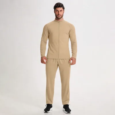 Winter Lightweight Breathable Eco-Friendly Solid Drawstring Jacket with Joggers Sport Set