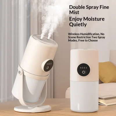 Quiet Dual Spray Mini Cool Mist Humidifier Plastic Large Output Night Light Portable Household Office Bedroom Skin Hydrating