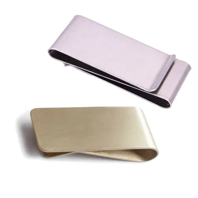 Promotional Etched Metal Zipper Chains Letter Design Money Clip Fashion Simple Silver Dollar Cash Clamp Holder Wallet for Men