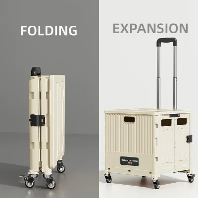 New Trends Foldable Shopping Cart Multifunction Stair Climbing Collabsible Trunk Trolley with Wheels for Outdoor Picnic