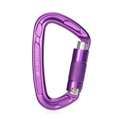 24KN Auto Locking Climbing Carabiner Clips Twist Lock and Heavy Duty Carabiners for Rock Climbing