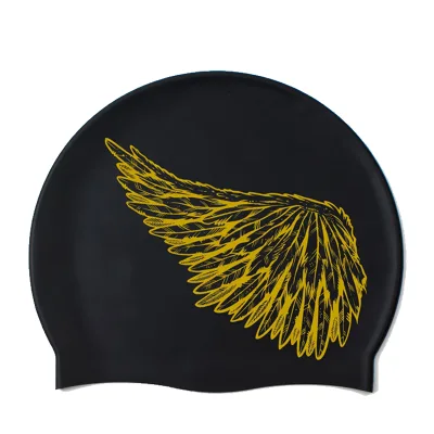 Leak Proof Adult Swim Cap With Print Ear Protection Waterproof Swimming Hat Cap