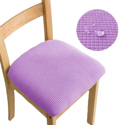 Plain Solid Color Washable Stretchy Waterproof Polyester/Cotton Modern All-Season Soft Chair Cushion Covers for Home Office