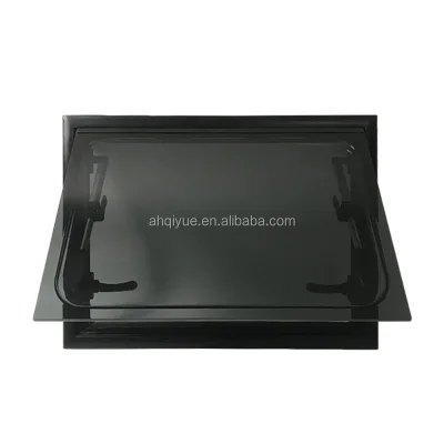 Black Powder Coated Right Angle Flat Window Double Glazing Roller Blind Flynet Customizable Sizes 1000x500mm
