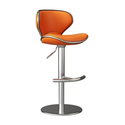 "Height Adjustable Swivel Bar Stool with Metal & Wooden Frame Modern Minimalist Design Commercial & Home Kitchen Use"