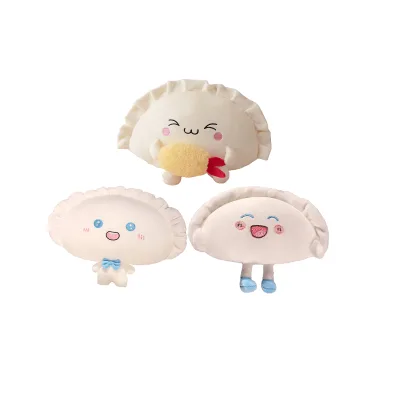 Cute Dumpling Plush Pillow Funny Food Egg Shrimp Dumplings Plushie Kawaii Stuffed Food Toys Hugging Promotional Gifts for Kids
