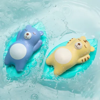 Factory Wholesale Cute Animal Swimming Bath Tub Toy Kids Chain Water Bear Baby Bath Water Doll Toys