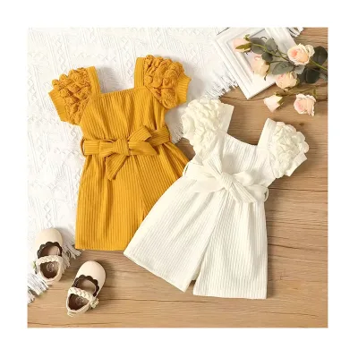 Baby Girls Kids Long Sleeve Ribbed Coat & Lace Dress Clothing Set Children Embroidery Outfit Wholesale Toddler Girl Clothes