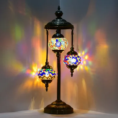 2022 New Design 3 Globe Turkish Moroccan Floor Bedside Night Lamp Light Lampshade