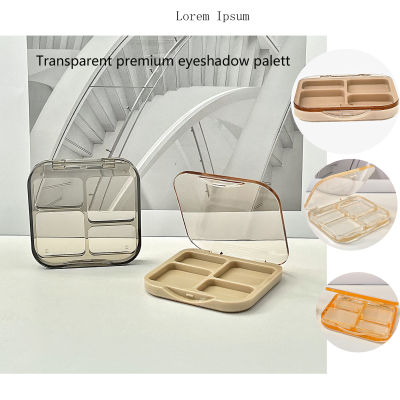 Wholesale plastic transparent high-end eyeshadow palette, four-compartment contouring blush concealer eyeshadow palette