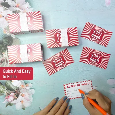 Raffle Tickets Enter to Win Cards-3.5x2 Entry Form Cards for Contest,Ballot Box,50/50,Raffle Drum with Email Address