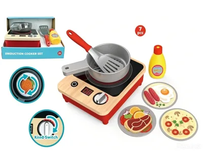 SALLY'S LOVE Kids Play House Kitchen Set with Simulation Stove Utensils Realistic Sound Light Educational Role Play