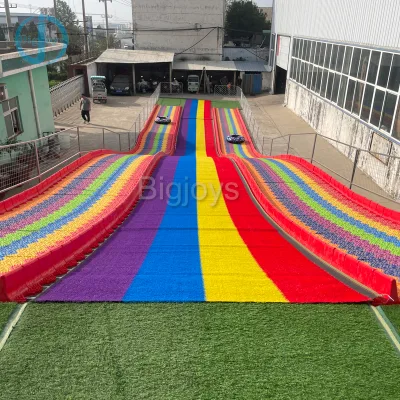 Movable Rainbow Slide Modular Plastic Dry Ski Slide for Outdoor Amusement Park