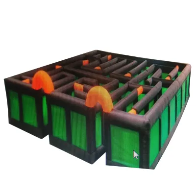 8x8m Green Oxford Fabric Inflatable Maze Tag Halloween Haunted House with Custom Logo Kids Maze Arena Indoor/Outdoor Use