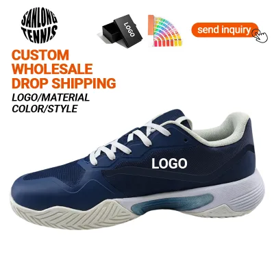 New Arrival Men Tennis Shoes Lateral Stability Breathable Mesh Non Marking Outsole Anti Slip Hard Court Training Sneakers