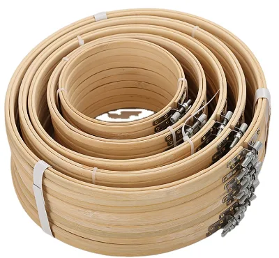 Charmkey Wooden Hoops 100% Bamboo Embroidery Hoop with Natural Color