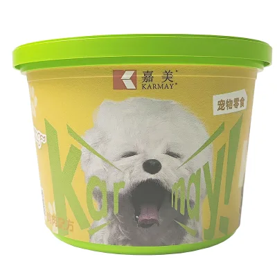 500g 600ml Pet Snack Plastic Bucket with Cover Cat Dog Food Packaging Reusefull Treat Storage Box Dry Food Wet Food Seal Good