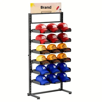 In Stock Modern Retail Store Stall Trucker Straw Barbas Gorras Dandy Camo Hat Bucket Golf Running Hats Metal Display Rack Stand
