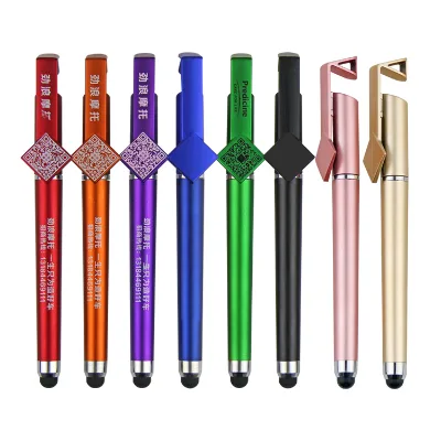 Customized Wholesale Electronic Screen Stylus Gel Pens Mobile Phone Holder 0.5 mm Writing Width