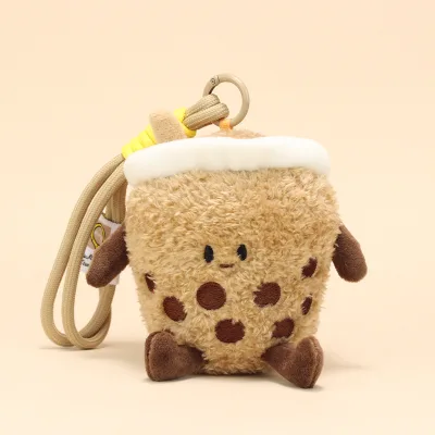Keychain Toy Bubble Tea Plush Charms PVC 60-75mm Kawaii Boba Bag Clip Cute Stuffed Pendant Party Favor Festive Goodie Bag Filler