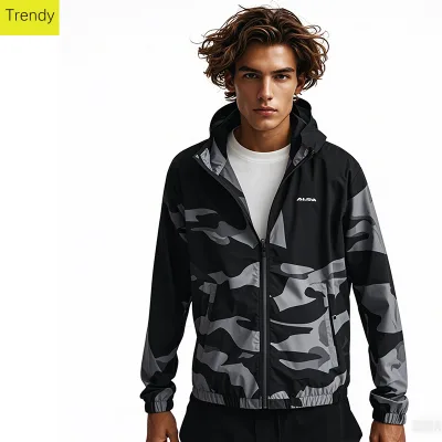 B2B Hot - Offer, Mens Black Hooded Sun Protection Coat, UPF50 for Outdoor Sports, B2B Custom Logo Service