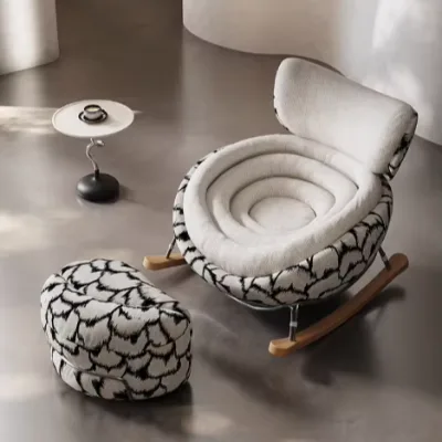 Modern Italian Minimalist Single Leisure Sofa Chair Rotating Adjustable High Comfort Bean Bag Fabric Sofa for Balcony Bedroom