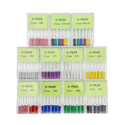 Dental K Files Endodontic Hand Use Root Canal Files Nickel Titanium Stainless Steel K File 21mm 25mm 28mm