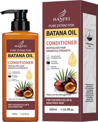 Hot Wholesale Hanfei Pure Batana Oil Hair Treatment Kit Anti-Hair-Fall Shampoo Conditioner Concentrated Formula Unisex Hair