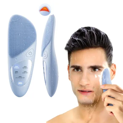Silicone Face Scrubber Facial Cleansing Brush, Heat Eye Care | Electric Face Wash Brush with 4 Cleansing Modes
