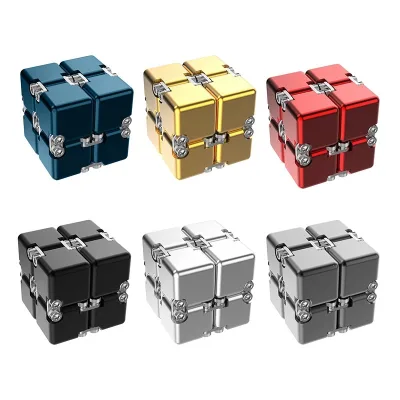 New Puzzle INFINITY CUBE Fidget Plastic Imitation Alloy Infinite Decompression Cube Toys