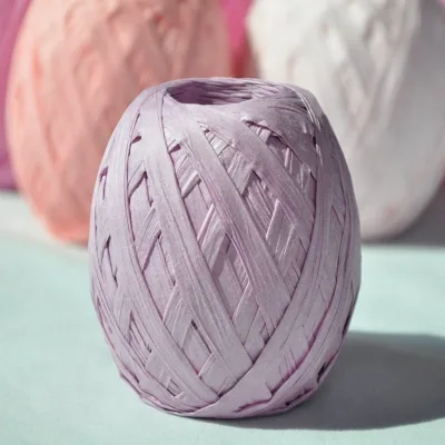 Sunjoy Factory Price High Quality Eco-Friendly Colorful Egg Roll Synthetic Raffia Paper Ribbon Twine Strings Customized Logo DIY