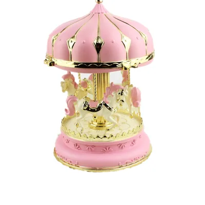 Lighted Carousel Music Box - Creative Handicraft, Indoor Decorative Ornament