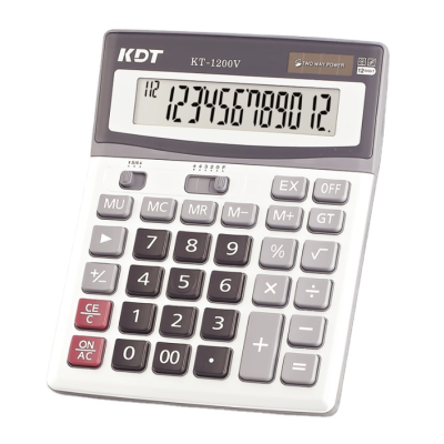 12 Digits Calculator Dual Power Metal Panel KT-1200V Scientific Tax Calculator