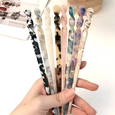 Acetate Hair Forks Smooth Hairpins Decorative Hair Pins with Acetic Acid Material Fashionable Hairpins