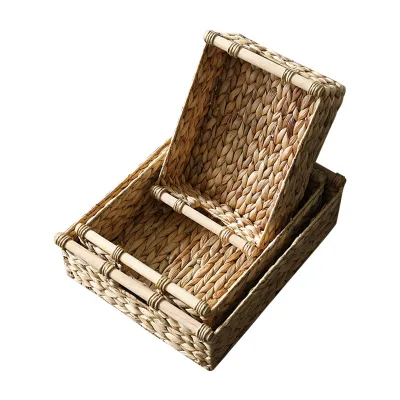 Food Groceries square Double Ear Tray Household Items Storage Basket