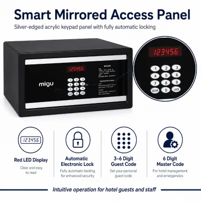 Luxury Safe Box Electronic Digital Safe Box for Hotel Rooms | Safe Box Digital Security Solution for Valuables & Money Storage