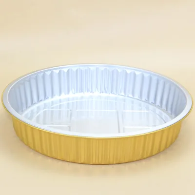 Disposable 11-Inch Gold Foil Bonbon Cups Eco-Friendly Aluminum Lid and Pan for Desserts Takeaway Boxes