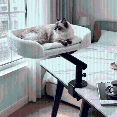 Decorative Modern Rectangle 2-in1 End Table Cat Bed Multipurpose Natural Wood Cat Condo Nightstand Pet Furniture
