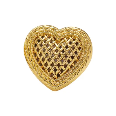 Vintage High-Grade Light Luxury Sweater Coat With Hollow Heart-Shape Buttons Assembly Woven Sustainable Style Plating Technique