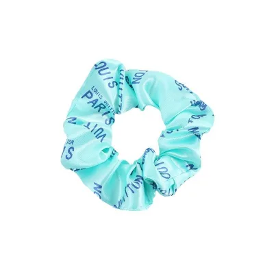 Ins Purple Satin Hair Ties Custom Scrunchies Personalized logo Pattern Hair Scrunchy Accessory Printed Silk Scrunchies