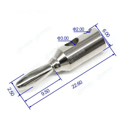 Nickel Plated 2.5mm Banana Plug Connector Copper Male Terminal for Speaker Welding-Free Test Terminal