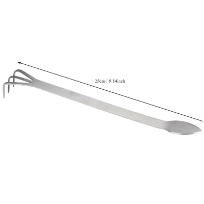 2 in 1 Stainless Steel Bonsai Gardening Tools Root Rake Spatula Tweezers Garden